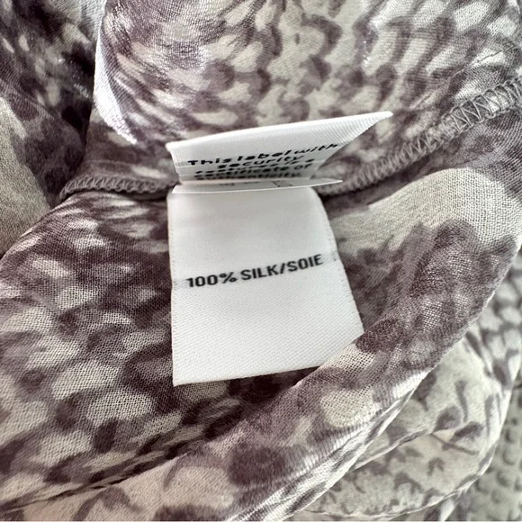 DVF Jezebel Python Grey Print Tie Neck Long Sleeve Shift Mini Dress Size 6 - Picture 14 of 14